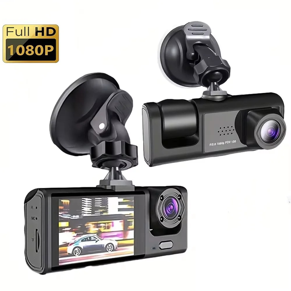 2 Channel 1080P HD Dash Cam Triple Lens Car DVR Black-1