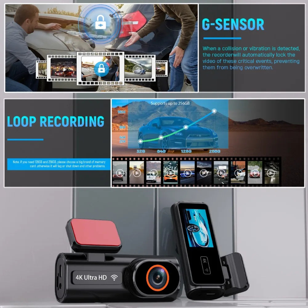 4K Dual Lens Dash Cam with Night Vision-4