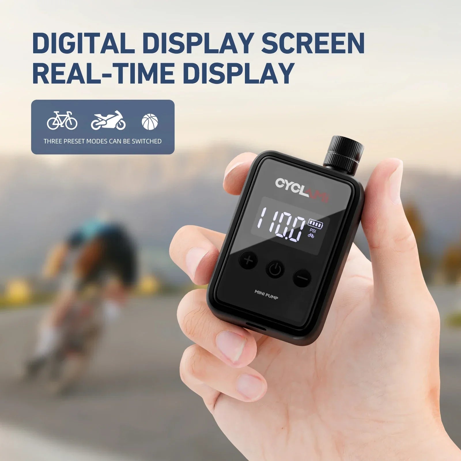 150PSI Mini Electric Bike Air Pump Portable Rechargeable Tire Inflator Black-1
