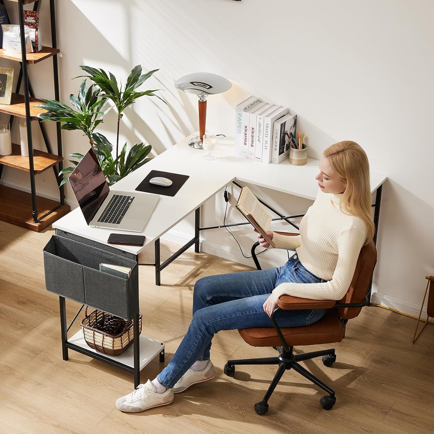 White L Shaped Gaming Desk 50 Inch-3