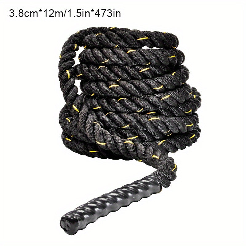 Fitness Battle Ropes, 1 Foot/ 1.5 Inches/ 2 Inches In Diameter, Made Of Polyester, Available In 30 Feet, 40 Feet, And 50 Feet Lengths, Suitable For Home Gyms And Intense Workouts.