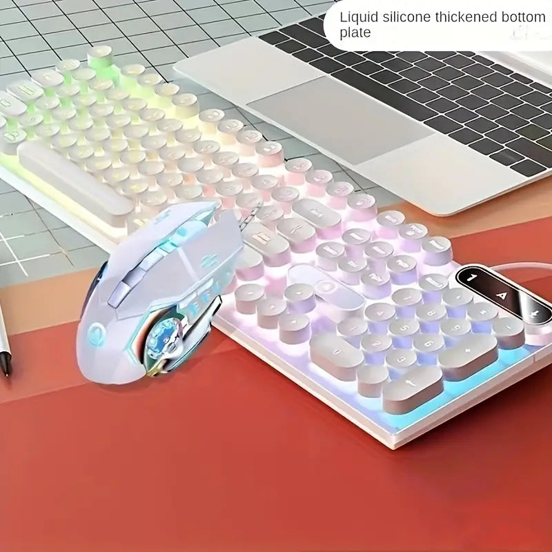 Ultimate Gaming and Office Keyboard and Mouse Set with Mechanical Touch and Headset - Wired-2