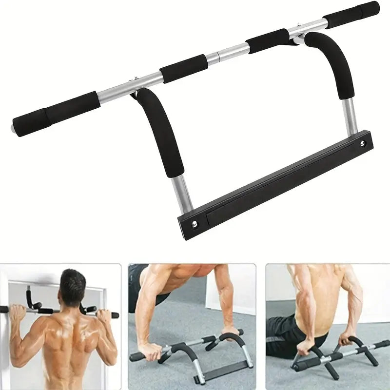 Multifunctional Pull-Up Bar Door Rack: Stainless Steel Upper Body Trainer-1