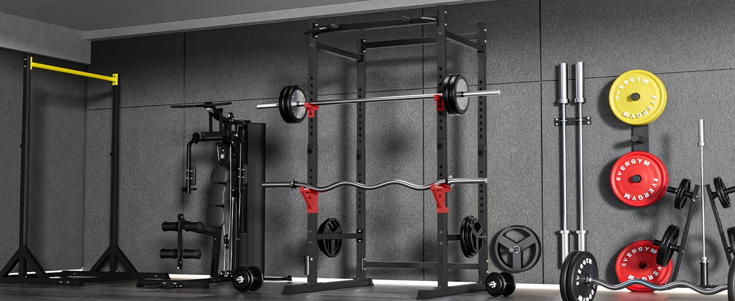 Cube Walk Power Rack, Rack Cage for Weight Training, Adjustable Squat Stand Rack for Home Gym Equipment, Heavy Capacity And Adjustable Squat Stand Rack, Lifting Cage with 660lb Capacity, Strength Training Squat Stand Barbell