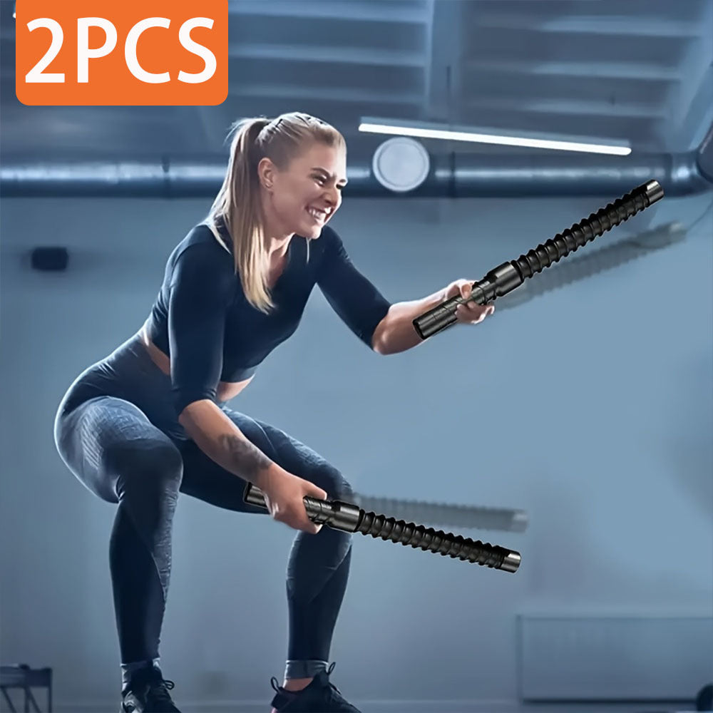 [Heavy Duty Battle Ropes] 2pcs Heavy Duty Ropeless Battle Ropes - Weighted, Long, Black Iron, Below 78, 74inch, Portable & Convenient for Home Gym Workouts, Aerobic Exercise, and Fitness Training, Home Gym Equipment | Sleek B