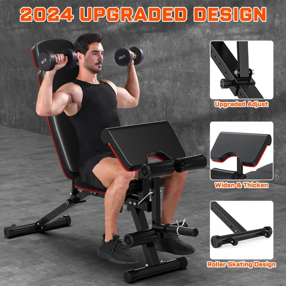 Adjustable Weight Bench For Full Body Workout, Workout Bench For Home Gym, Multi-Purpose Weight Bench With Fast Adjustment For Bench Press Sit Up Incline Flat Decline