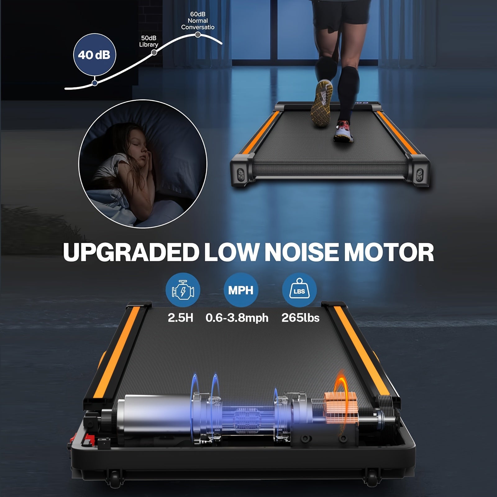 AIRHOT Compact Walking Pad Treadmill with Incline 2.5HP Motor