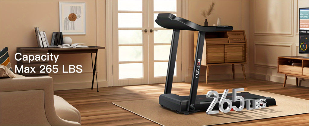 Fitness Stepper Home Folding Treadmill With Pulse Sensor, 2.5HP Foldable Portable Treadmill, 7.5 MPH Electric Motorized Running Machine With Heart Rate Sensor, 265 LBS Capacity For Home Gym