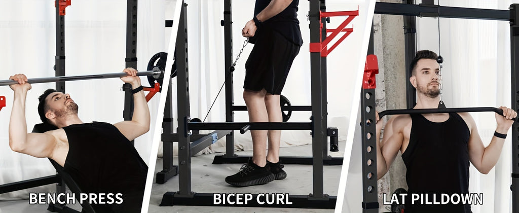 Cube Walk Power Rack, Rack Cage for Weight Training, Adjustable Squat Stand Rack for Home Gym Equipment, Heavy Capacity And Adjustable Squat Stand Rack, Lifting Cage with 660lb Capacity, Strength Training Squat Stand Barbell