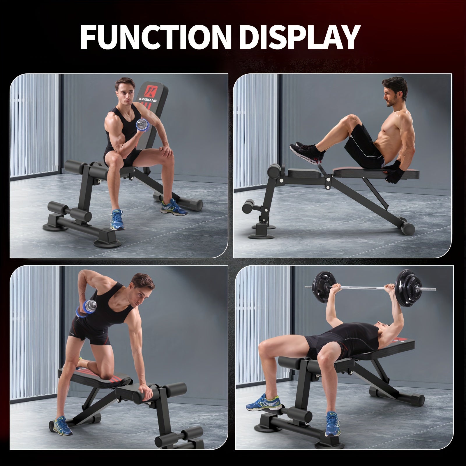 [Adjustable Weight Fitness Dumbbell Stool] Quick folding multifunctional fitness dumbbell stool withadjustable weight bench