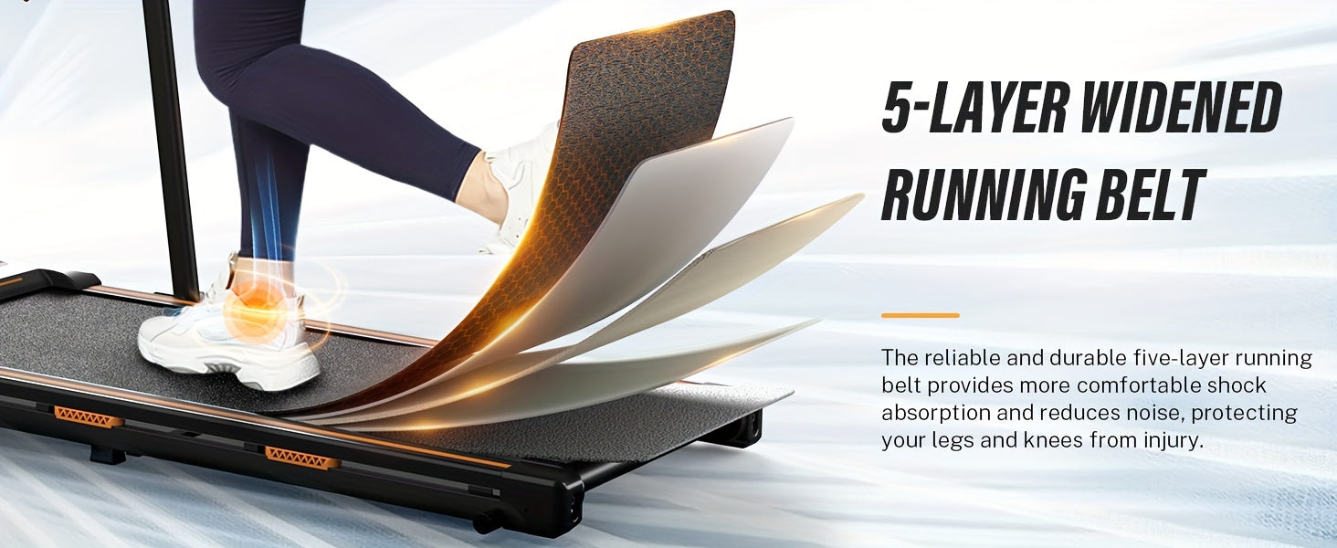 AIRHOT 2-in-1 Under Desk Treadmill 2.5HP Folding Compact Black Walking Pad, Without Battery
