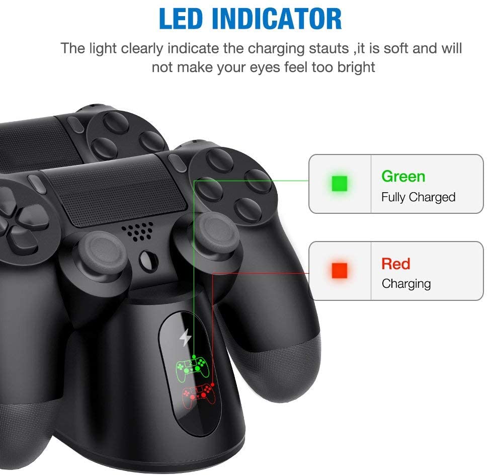 Controller Charger Dualsense Dock For PS4 Charging Station For DualShock 4/Playstation 4/PS4/ Pro /PS4 Slim Controller-4