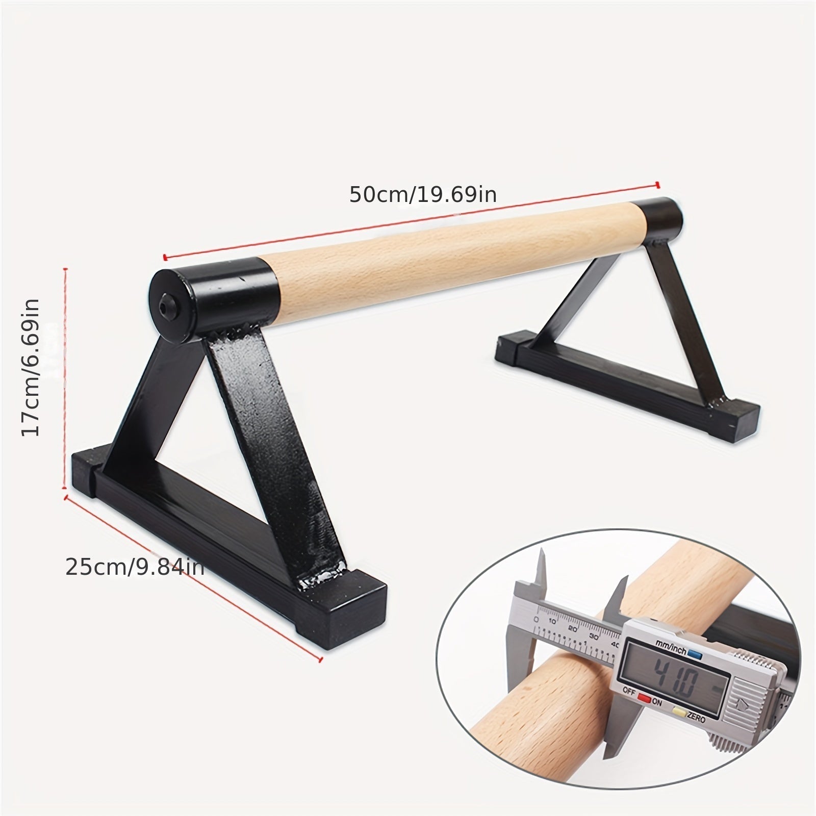 1 Pair Push-up Parallettes Bars(Black Beech Wood)-1