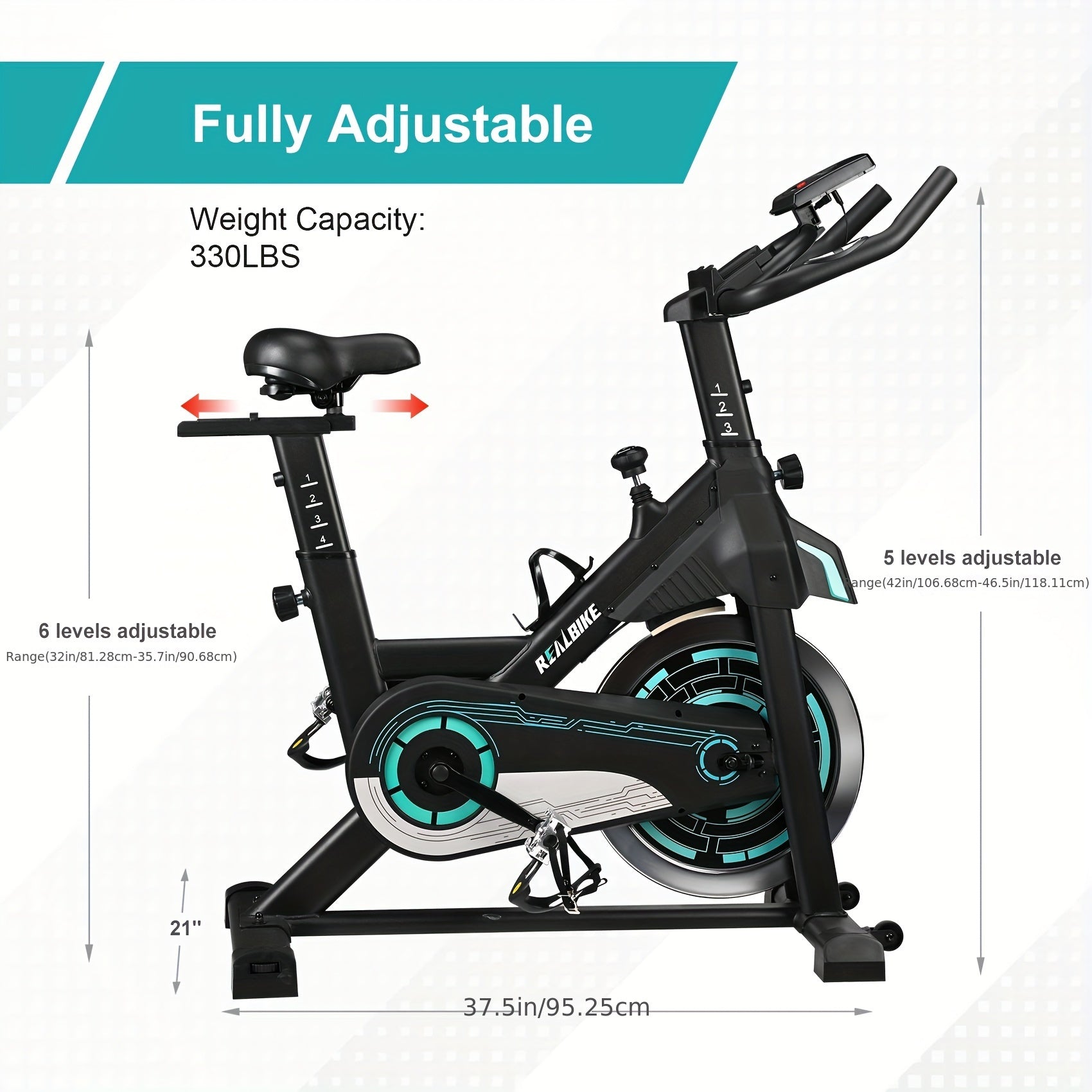 Exercise Bike, Adjustable Magnetic Resistance Silent Belt Drive, Indoor Cycling Bike for Home Cardio Gym, Fitness Stationary Bike Machine with 350lbs/300lbs Weight Capacity, Monitor with Pulse & Ipad Mount &Upgraded Version S