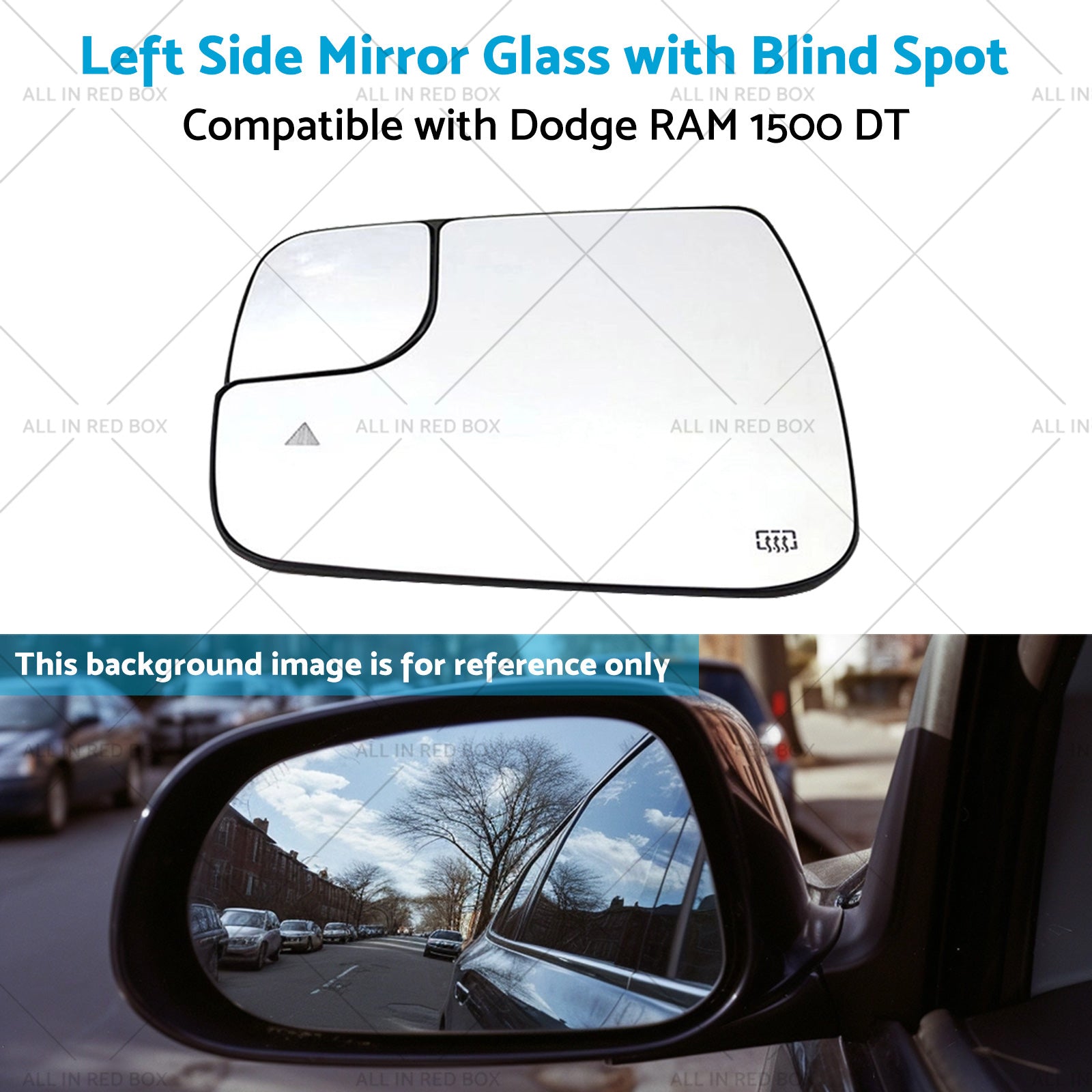 Mirror Glass with Blind Spot Left Side Suitable for Dodge RAM 1500 DT 19缂佲剝寮22-4