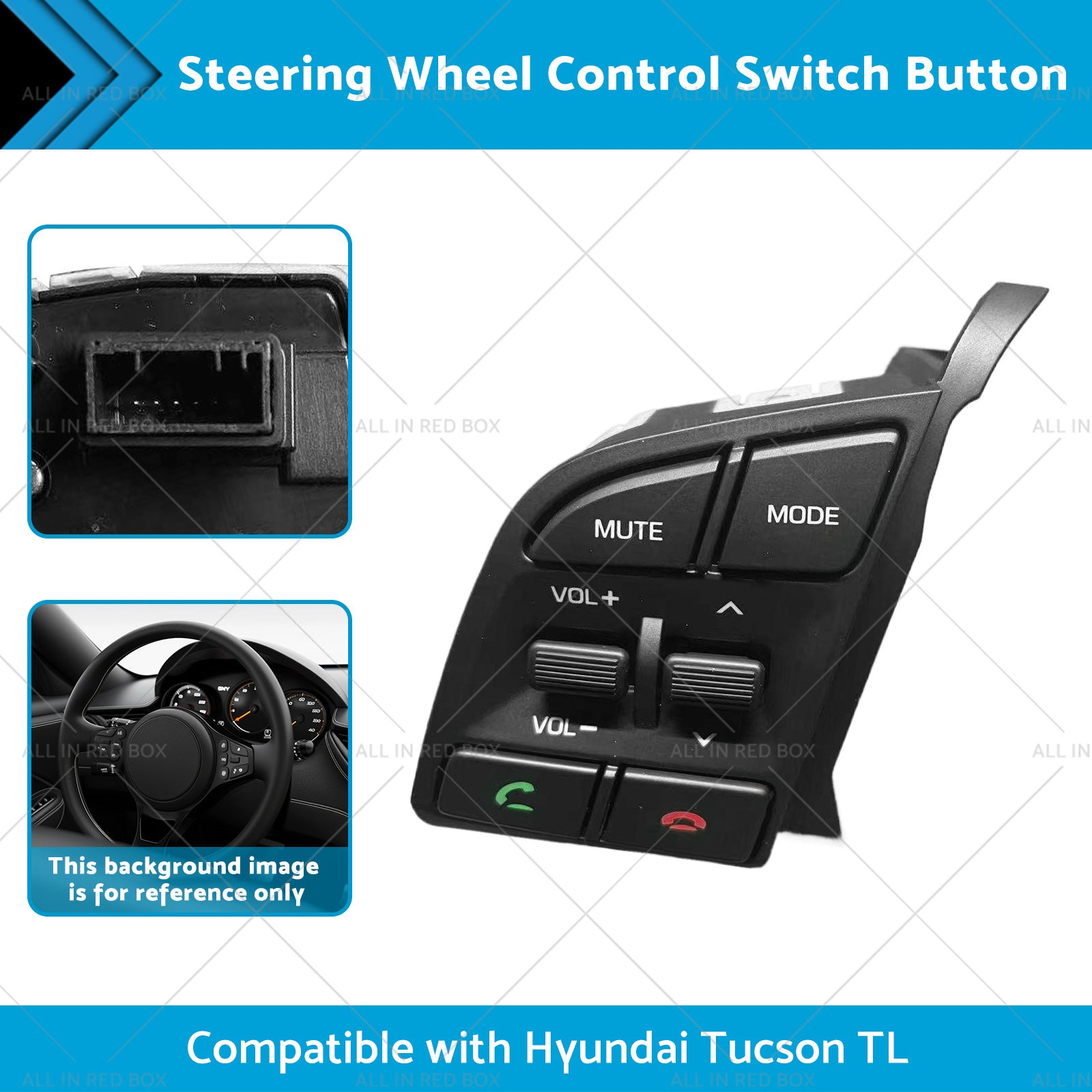 Left Steering Wheel Control Switch Button Suitable for Hyundai Tucson TL 15-19-1