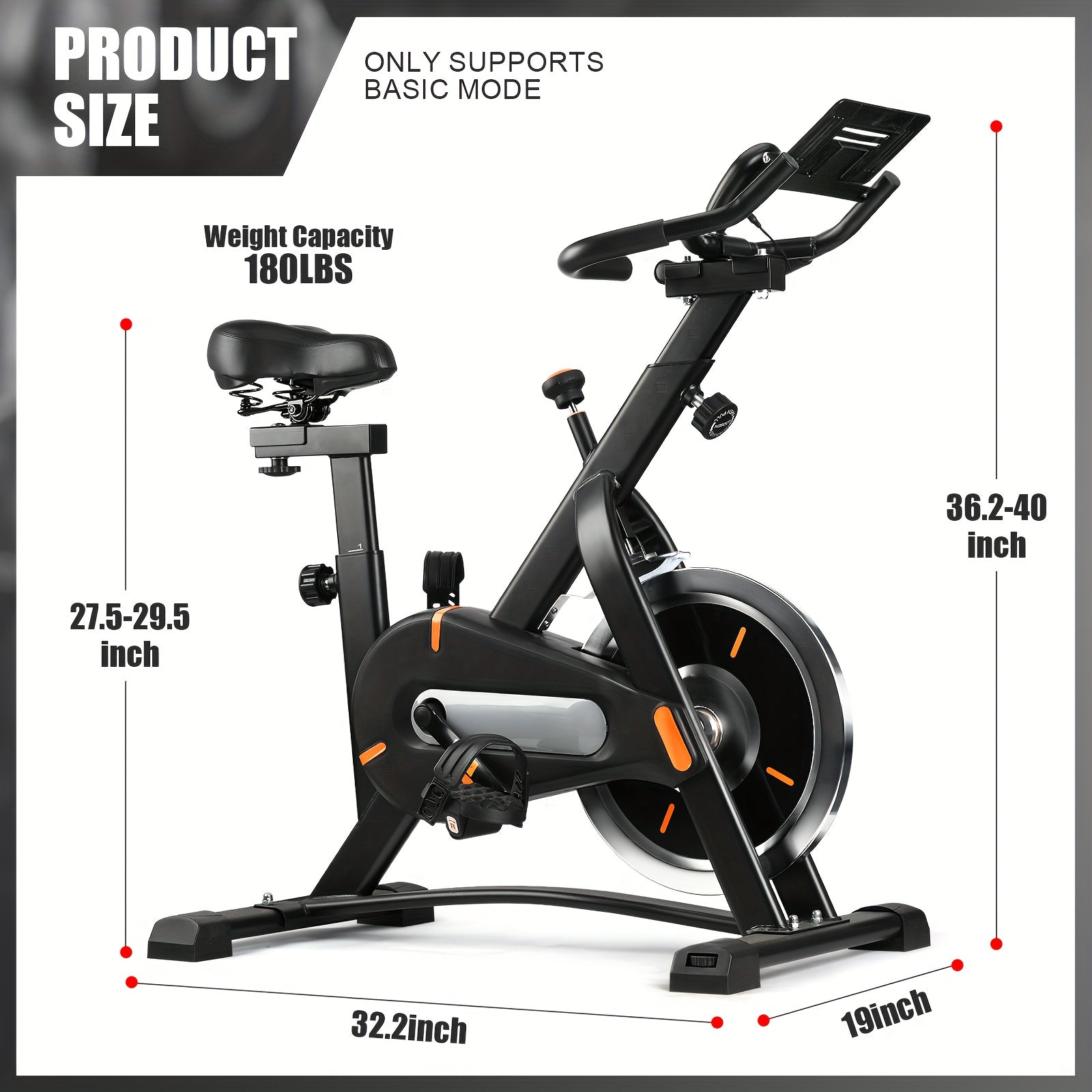 Exercise Bike, Indoor Bike/Brake Pad Stationary Bike, for Family, Indoor Bike with Silent Belt Drive, Heavy Duty Flywheel, Comfortable Saddle And Upgraded LCD Display