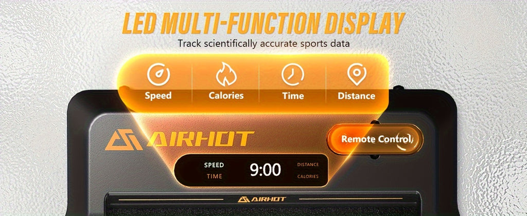 AIRHOT 2-in-1 Under Desk Treadmill 2.5HP Folding Compact Black Walking Pad, Without Battery