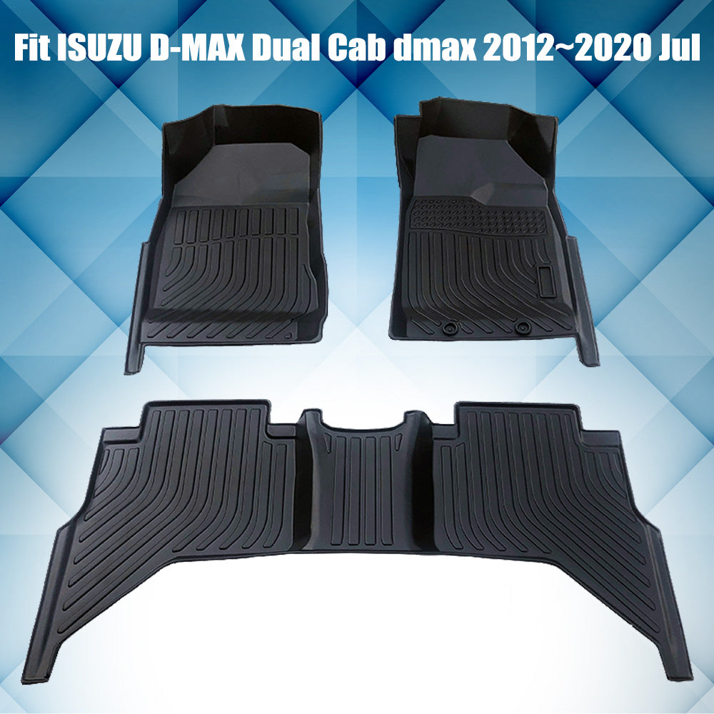 Anti-Slip 3D TPE Floor Mat Suitable For Isuzu D-MAX / Dmax Dual Cab 2012-2020-1