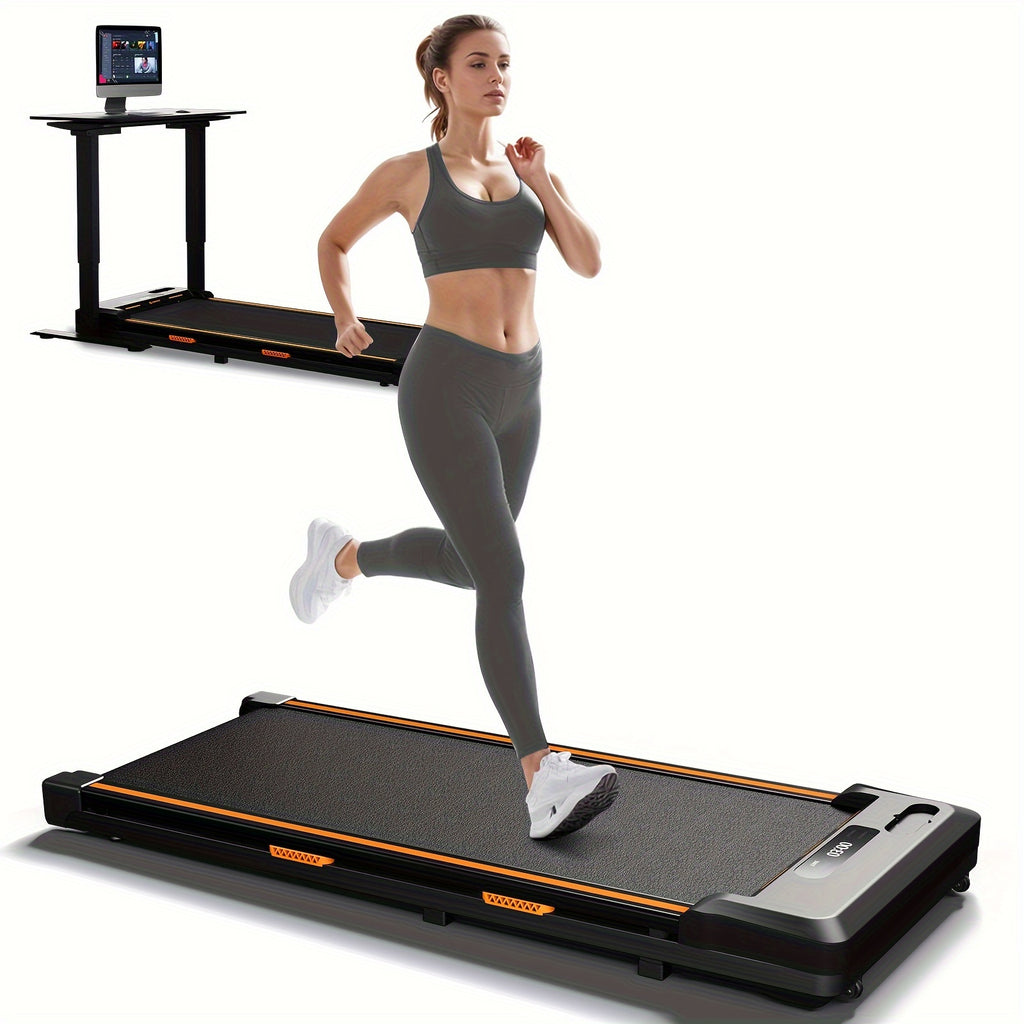 AIRHOT 2-in-1 Under Desk Treadmill 2.5HP Folding Compact Black Walking Pad, Without Battery