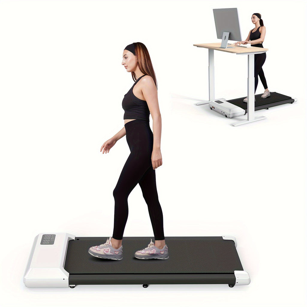 300lbs Capacity Under Desk Treadmill Walking Pad for Home/Office - Portable, Remote Controlled, Space-Saving, Iron Construction - 110V-130V, US Plug, Power Supply Included