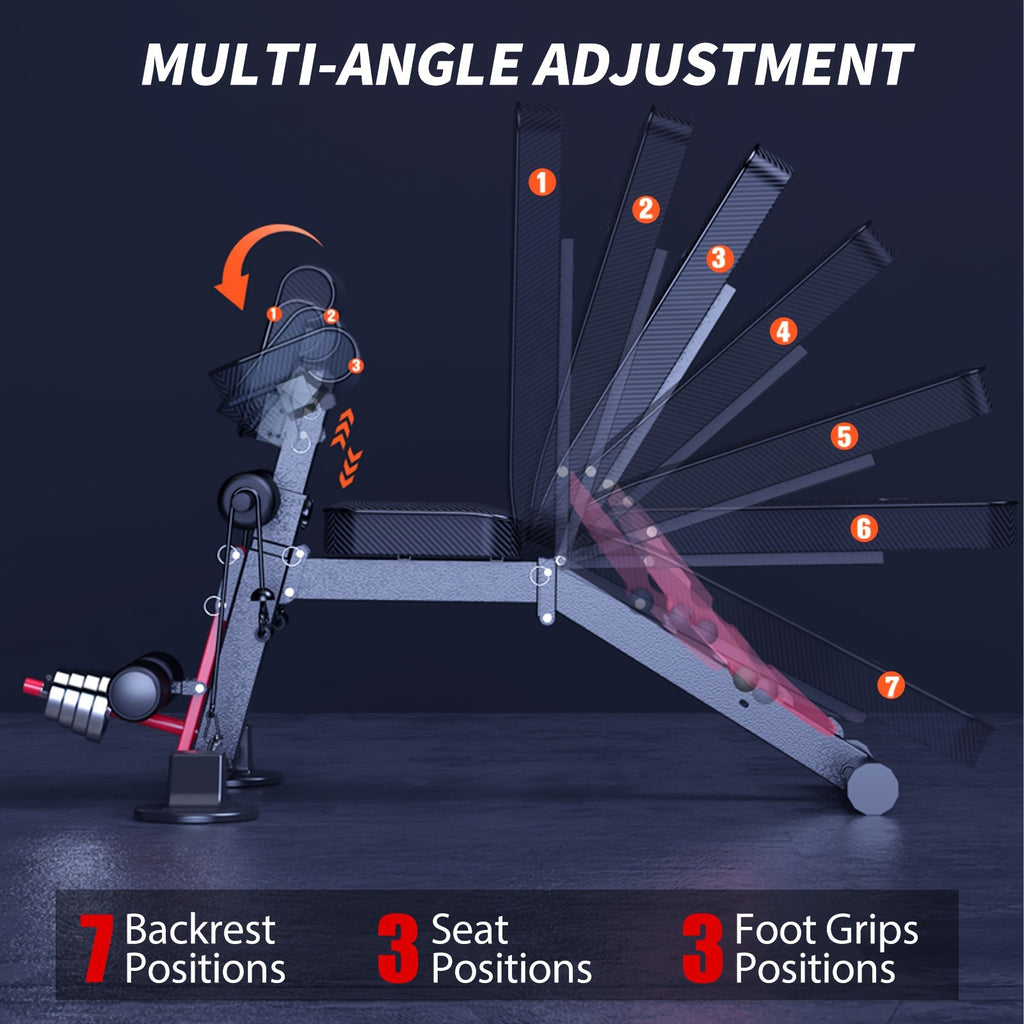 Adjustable Strength Training Bench - Weight Bench For Full Body Workout With Fast Folding