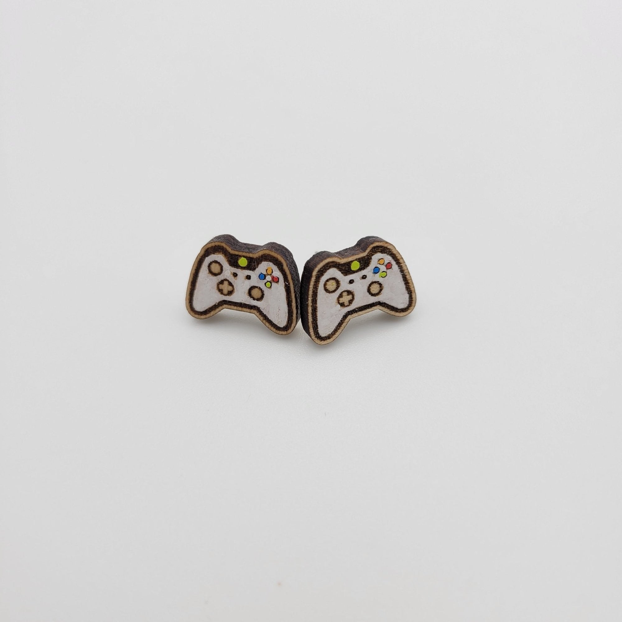 Hand Painted Video Game Controller Stud Earrings - 4 Arrows Creations