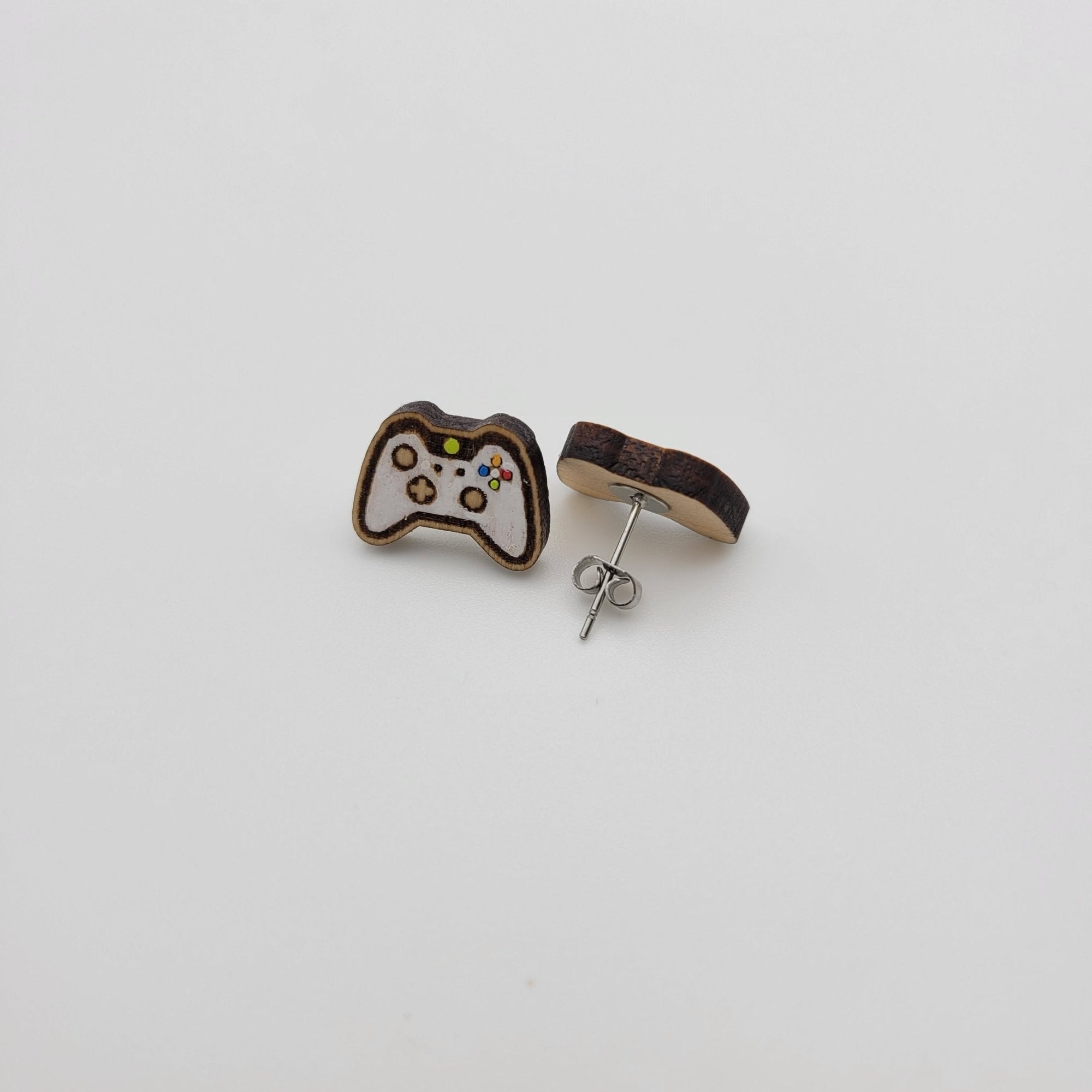 Hand Painted Video Game Controller Stud Earrings - 4 Arrows Creations
