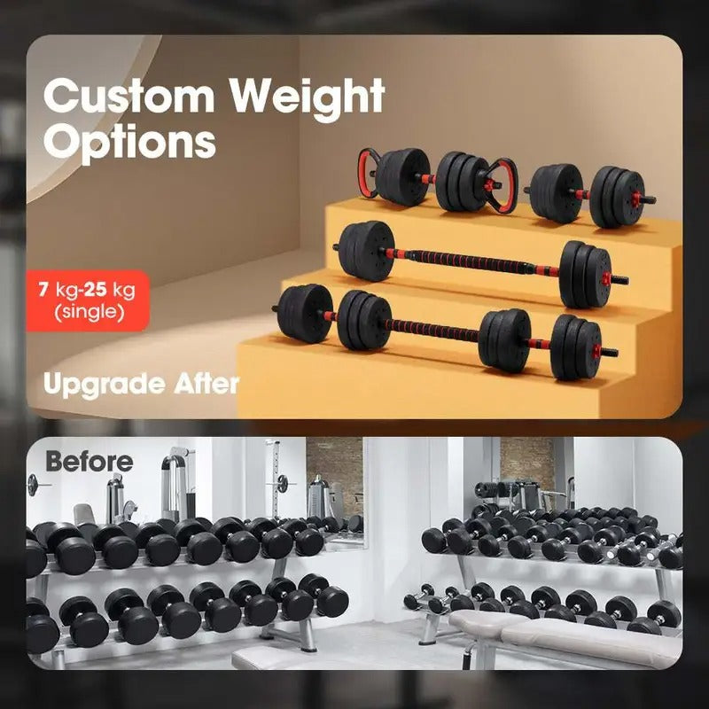 7-in-1 Adjustable Dumbbell and Barbell Weight Set-1