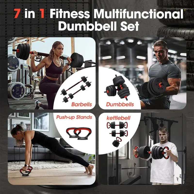 7-in-1 Adjustable Dumbbell and Barbell Weight Set-2