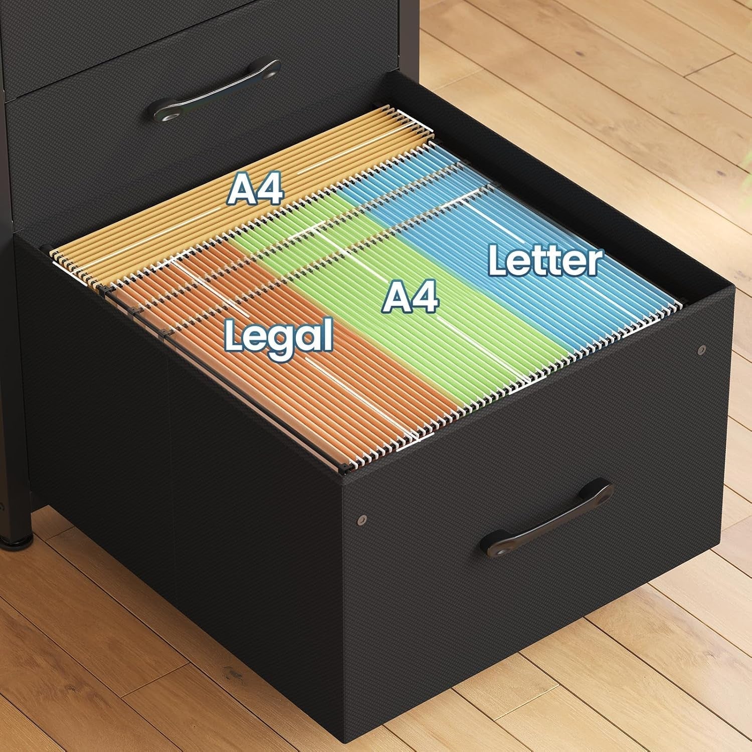 L Shaped Gaming Desk with LED Lights and Drawers-4