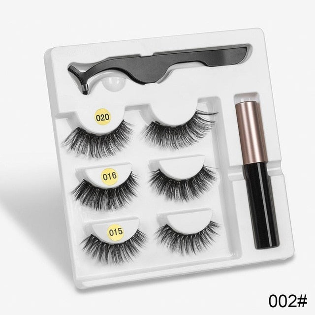 Magnetic Eyelashes Eyeliner Eyelash Curler Set5 Magnet Natural Long Magnetic False Eyelashes With Magnetic Eyeliner-1