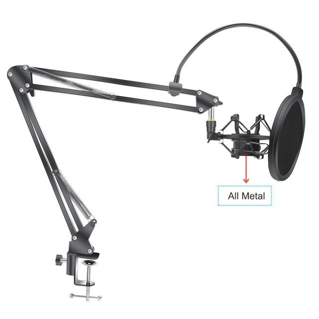 Microphone Scissor Arm Stand Bm800 Holder Tripod Microphone Stand With A Spider Cantilever Bracket Universal Shock Mount-2