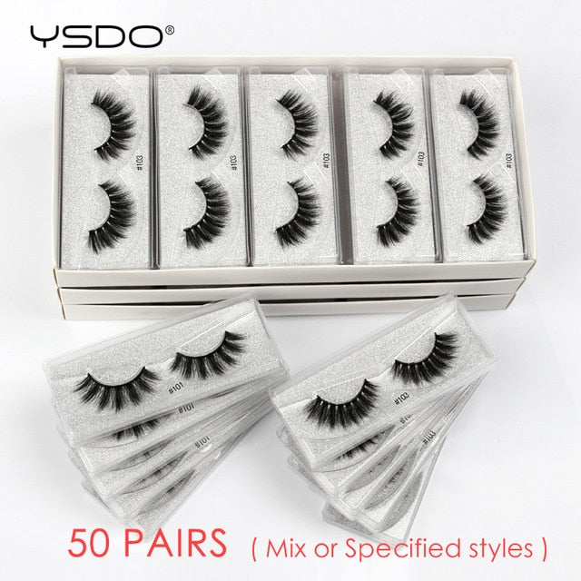 Wholesale Eyelashes 20/30/40/50/100 Pairs Faux 3D Mink Lashes Natural False Eyelashes Makeup Cilios Thick Mink Eyelashes In Bulk-4