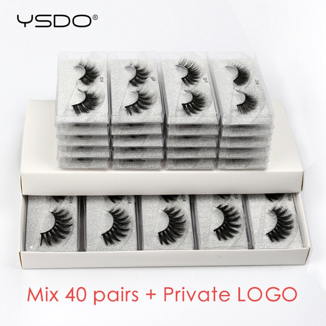 Wholesale Eyelashes 20/30/40/50/100 Pairs Faux 3D Mink Lashes Natural False Eyelashes Makeup Cilios Thick Mink Eyelashes In Bulk-3