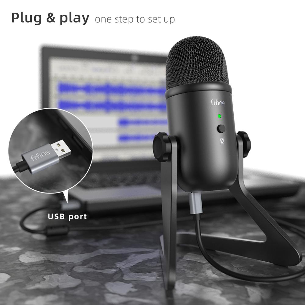 USB Microphone for Recording/Streaming/Gaming,professional microphone for PC,Mic Headphone Output&Volume Contro-3