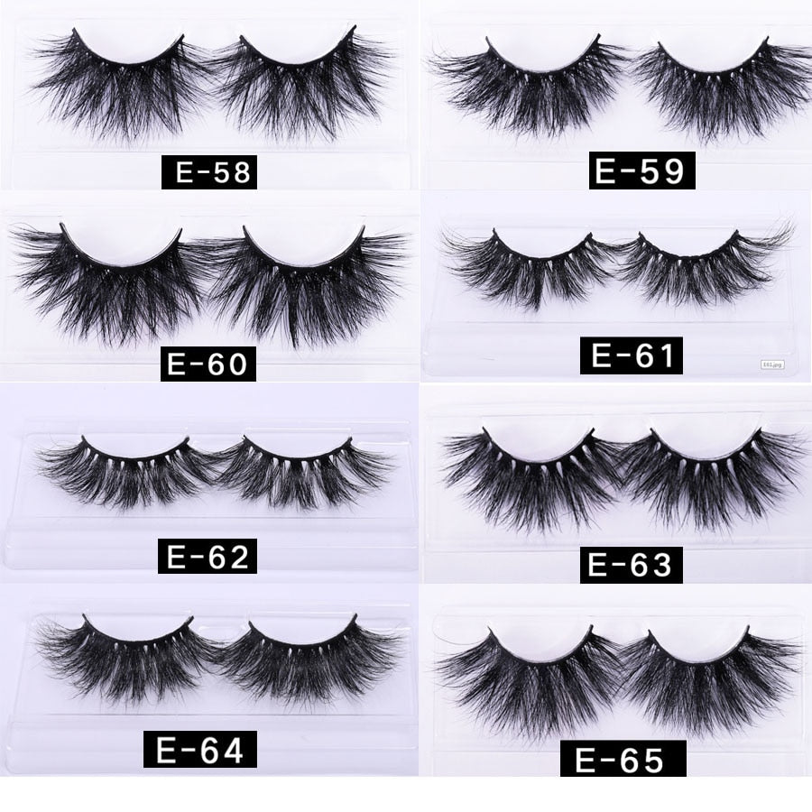 25 MM Lashes Wholesale 30/50/100 Pairs 3D Mink Eye Lashes With Tray No Box  Natural/Thick Long False Eyelashes  Makeup-3