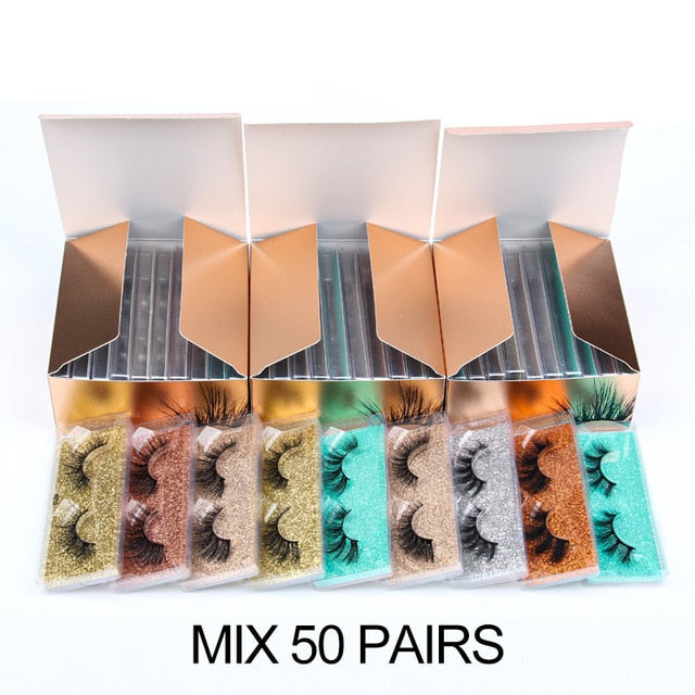 Eye Lashes Wholesale 5/30/50/100pcs 6D Mink Lashes Natural False Eyelashes Long Set Faux Cils Bulk Makeup Wholesale Eyelashes-6
