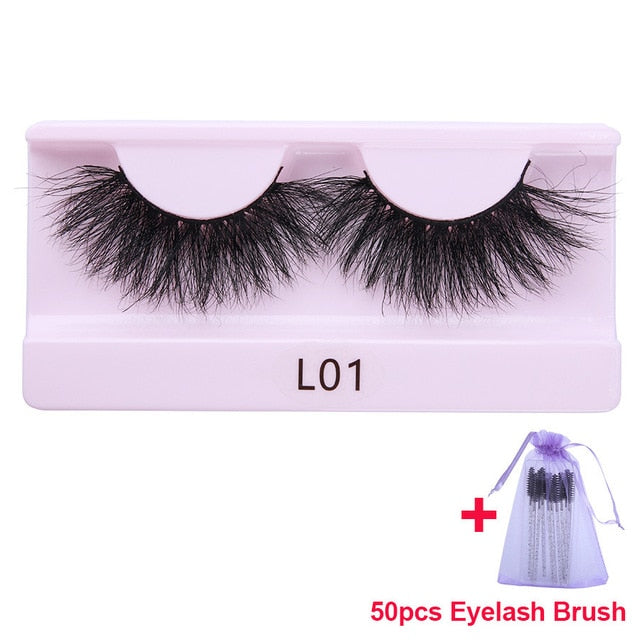 30 Pairs Wholesale 25mm Mink Eyelashes Cruelty Free Dramatic False Lashes Fluffy Long Eye Lash Eyelash Brush In Bulk-0