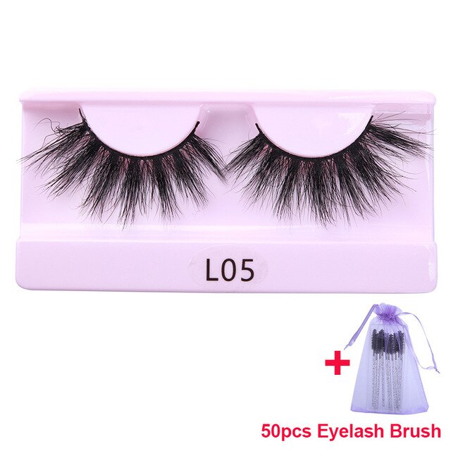 30 Pairs Wholesale 25mm Mink Eyelashes Cruelty Free Dramatic False Lashes Fluffy Long Eye Lash Eyelash Brush In Bulk-2
