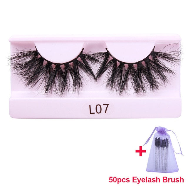 30 Pairs Wholesale 25mm Mink Eyelashes Cruelty Free Dramatic False Lashes Fluffy Long Eye Lash Eyelash Brush In Bulk-1