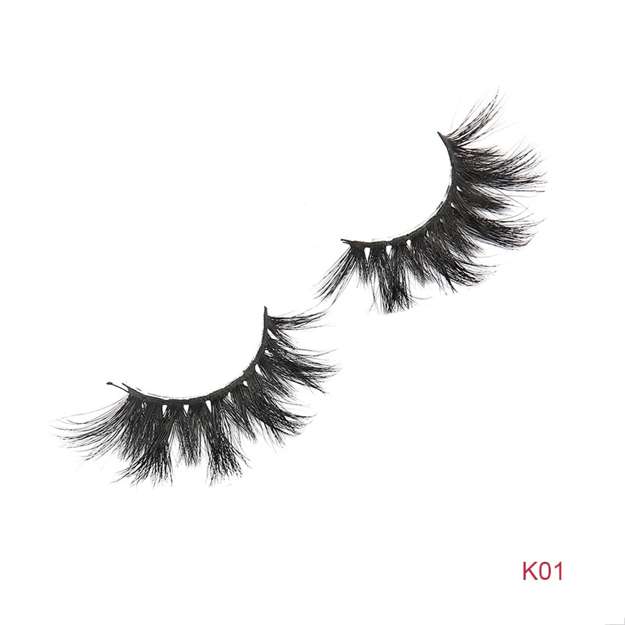 30Pairs Wholesale 3D Mink Eyelashes Cruelty Free Hand Made Full Strip Thick Long Fake Lashes Reusable No Box  #K01#K10-4
