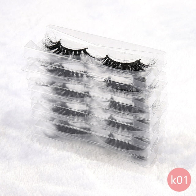 30Pairs Wholesale 3D Mink Eyelashes Cruelty Free Hand Made Full Strip Thick Long Fake Lashes Reusable No Box  #K01#K10-0