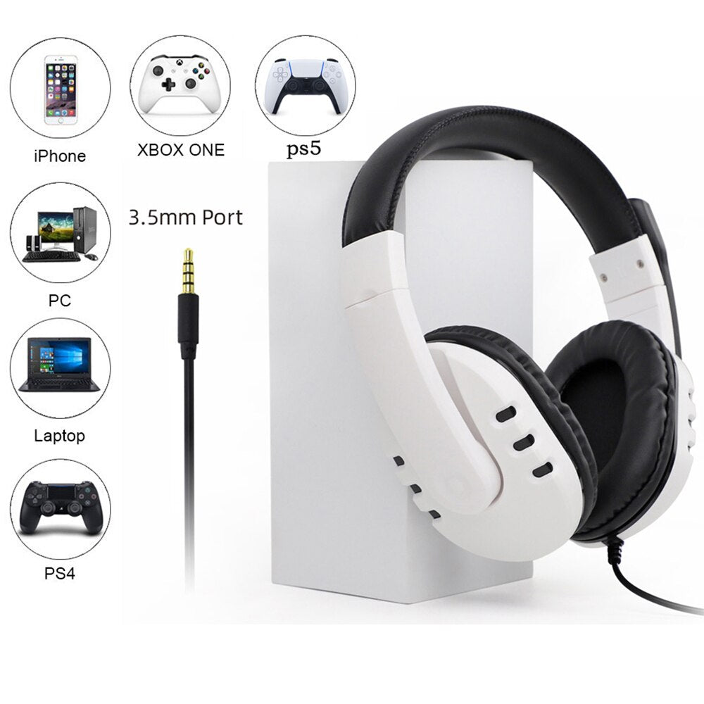 PS5 Headset Wired Over Ear Stereo Gaming Headphones with Microphone for PC IOS Computer Gamers Smart Phones Mobiles-0