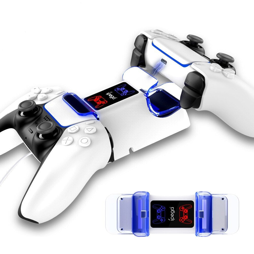PS5 Controller Charger Double USB Fast Charging Docking Station Stand & LED Indicator for Sony PS 5 Controllers-0
