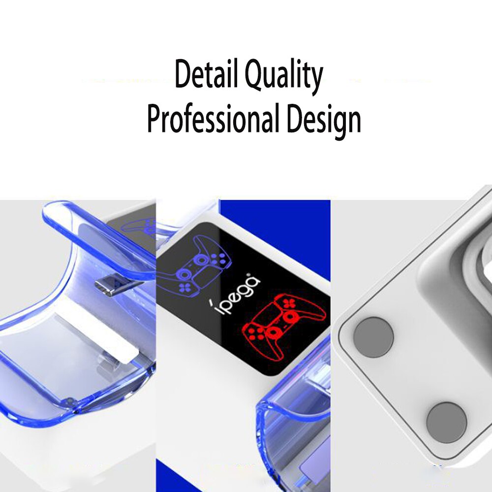 PS5 Controller Charger Double USB Fast Charging Docking Station Stand & LED Indicator for Sony PS 5 Controllers-4